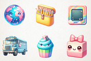 Adorable Pastel School Clip Art, an Illustration by RobertsArt (Thumbnail 2 of 7)
