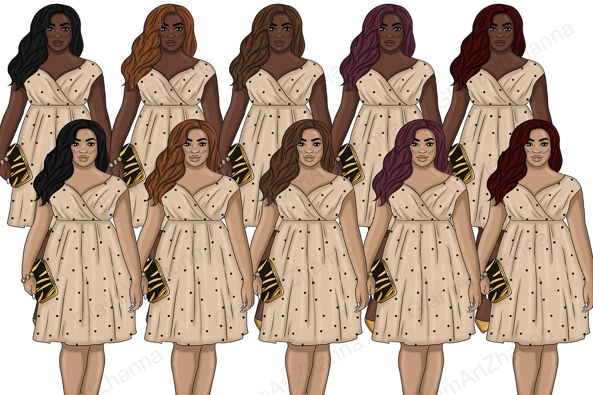 Fashion Girls Clipart, a Person Illustration by GlamArtZhanna (Photo 5 of 5)