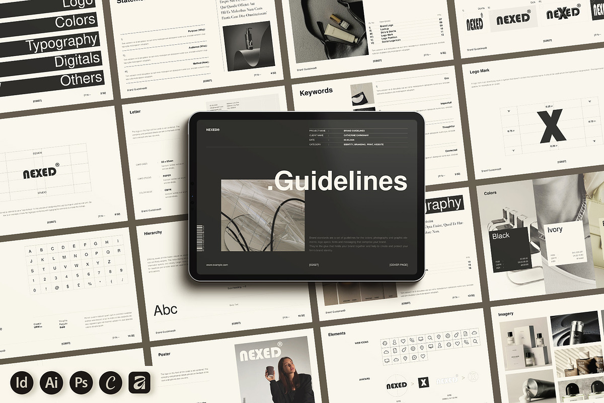 Brand Guidelines Design Template, a Brochure Template by Studio Monova (Photo 1 of 19)