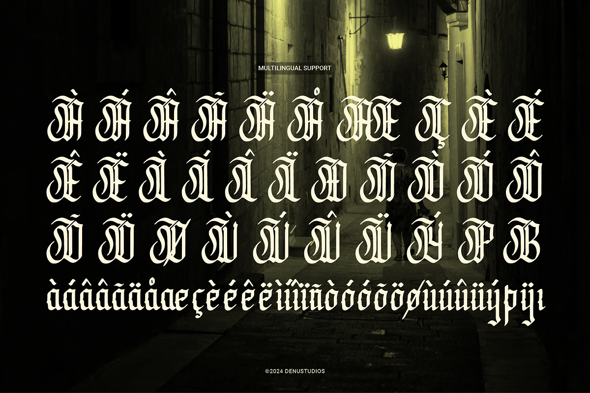 Syclone | Blackletter Typeface, a Blackletter Font by Denustudios (Photo 11 of 12)