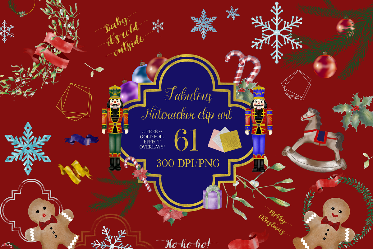 Christmas clip art + free bonus!, an Object Graphic by Ducatum (Photo 1 of 9)