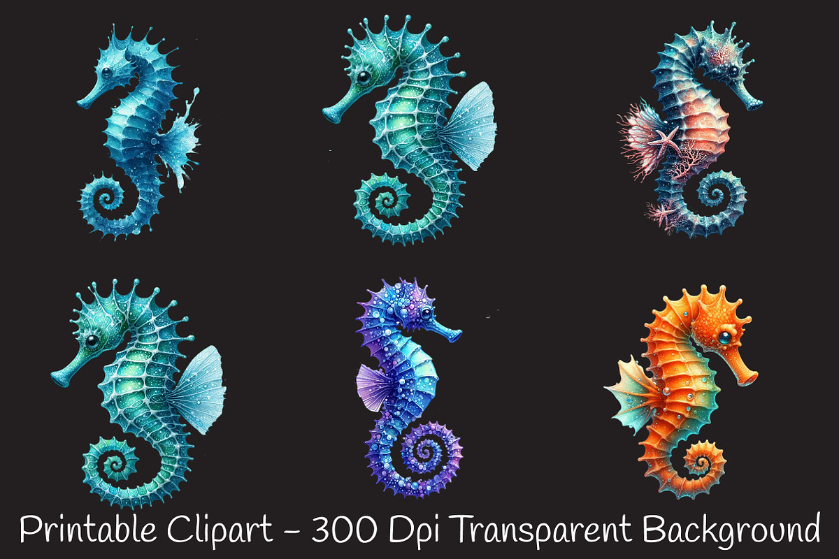 Seahorse Watercolor ClipArt's, an Illustration by RobertsArt (Photo 6 of 7)