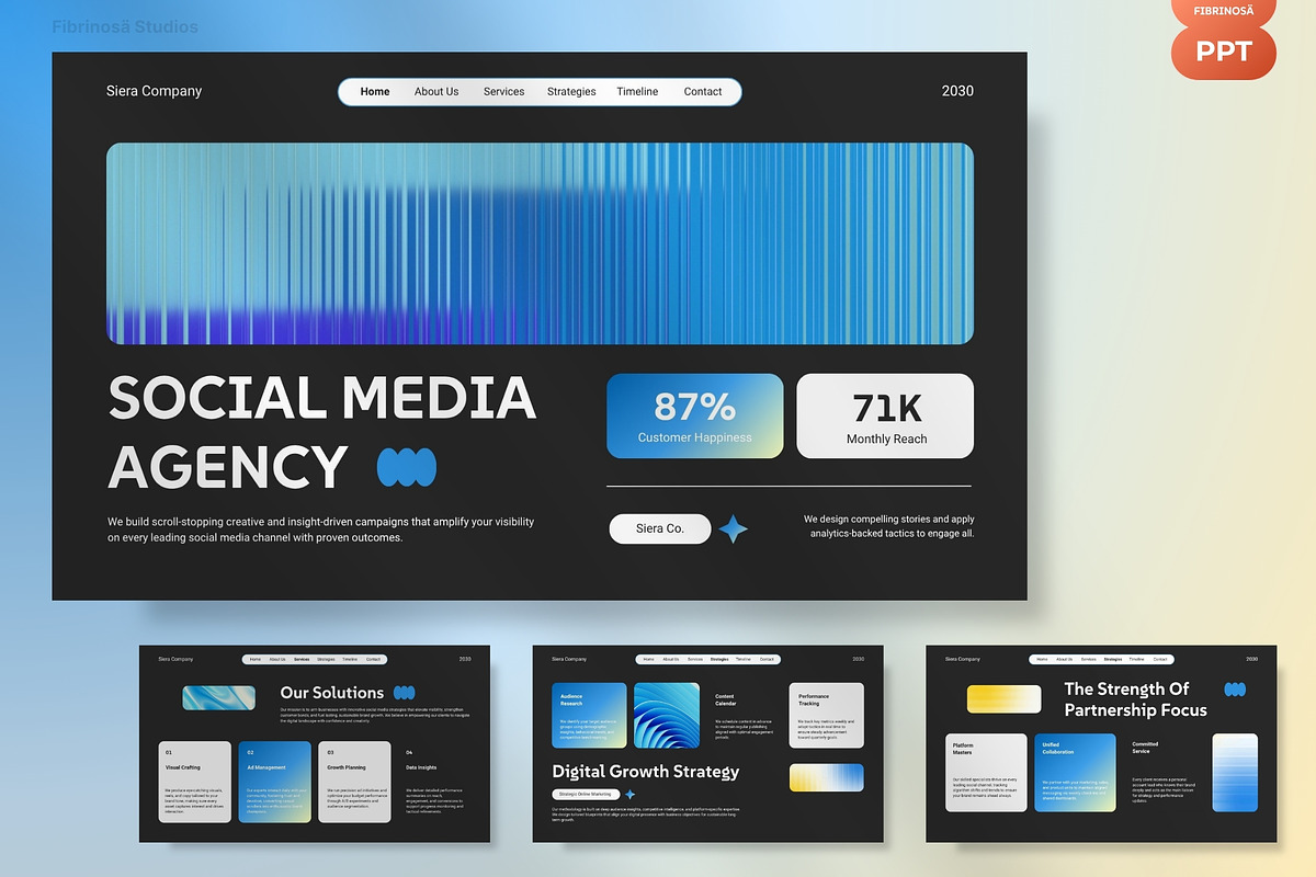 Data-Driven Social Media Agency, a Presentation Template by FIBRINOSÄ (Photo 2 of 7)