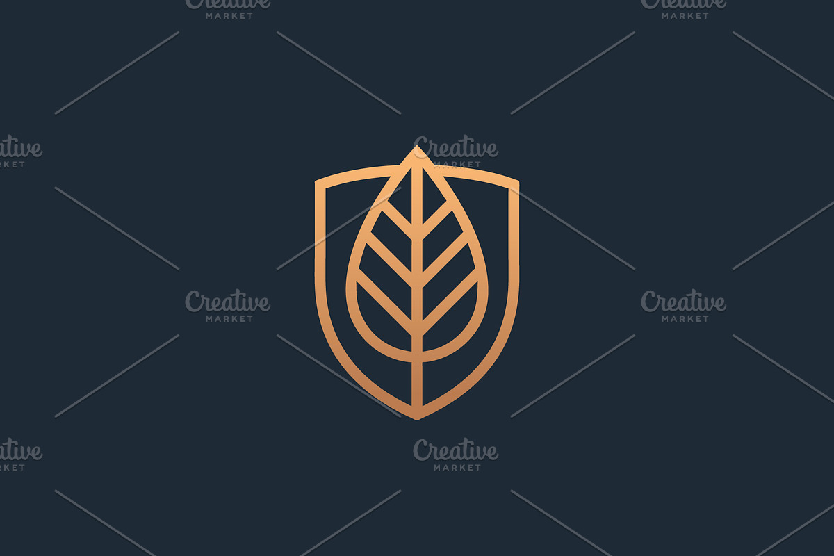 Leaf and shield logo design., a Branding & Logo Template by lettett (Photo 1 of 4)
