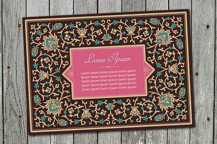 Template with Floral Ornament, a Card Template by Azat1976