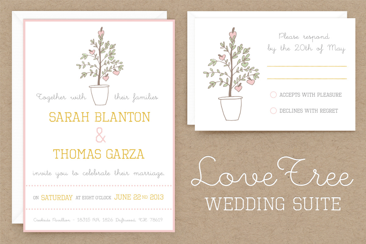 LoveTree Wedding Invitation Suite, an Invitation Template by MoLa (Photo 1 of 5)
