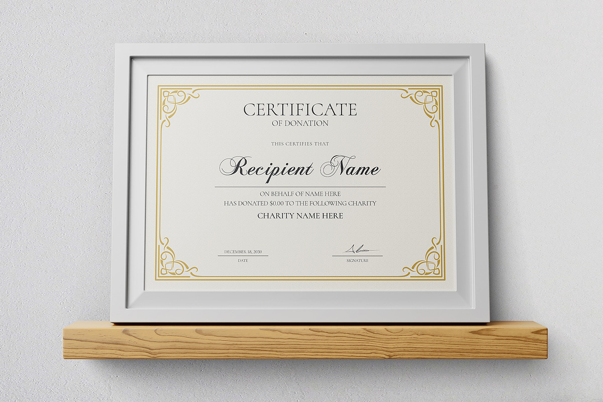 Donation Certificate, a Stationery Template by DesignDevisers (Photo 3 of 10)