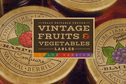 Vintage Fruits & Vegetables Labels, a Decorative Illustration by ConceptCafe (Thumbnail 1 of 3)