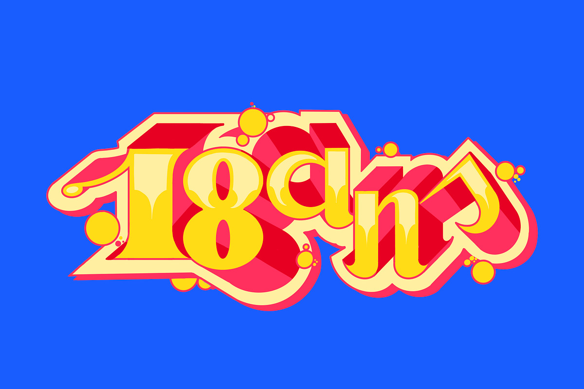 18 ans - Lettering, a Decorative Illustration by Guillaume Laserson (Photo 1 of 4)