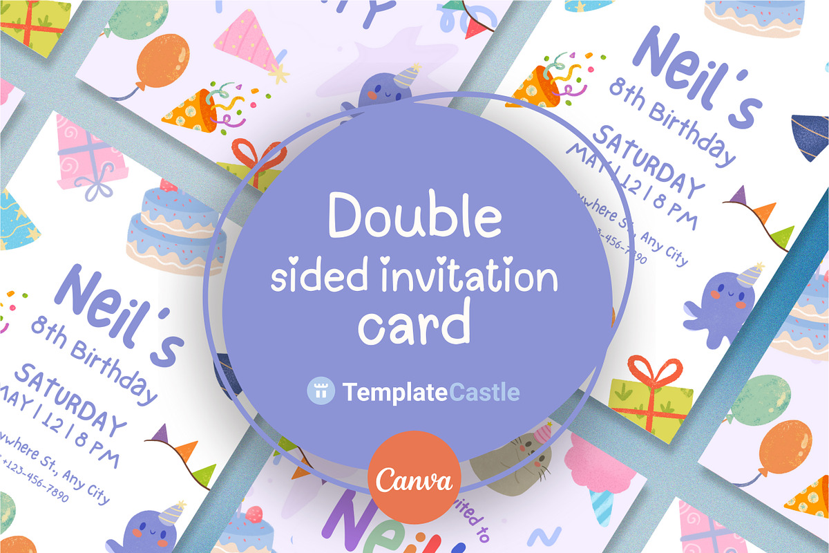 Birthday Party Canva Invitation, a Design Template by TemplateCastleStore (Photo 4 of 4)
