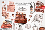 Cozy Winter watercolor collection, an Animal Illustration by CrystalinaShop (Thumbnail 2 of 4)