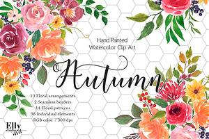 Autumn - Watercolor Flower Clip Art