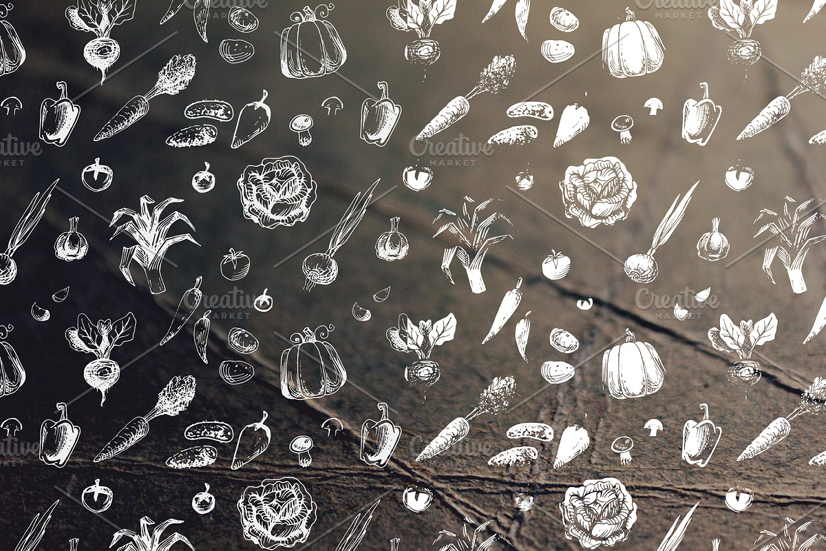 Hand-drawn vegetables. vector, a Food Illustration by Margo Miller (Photo 4 of 5)