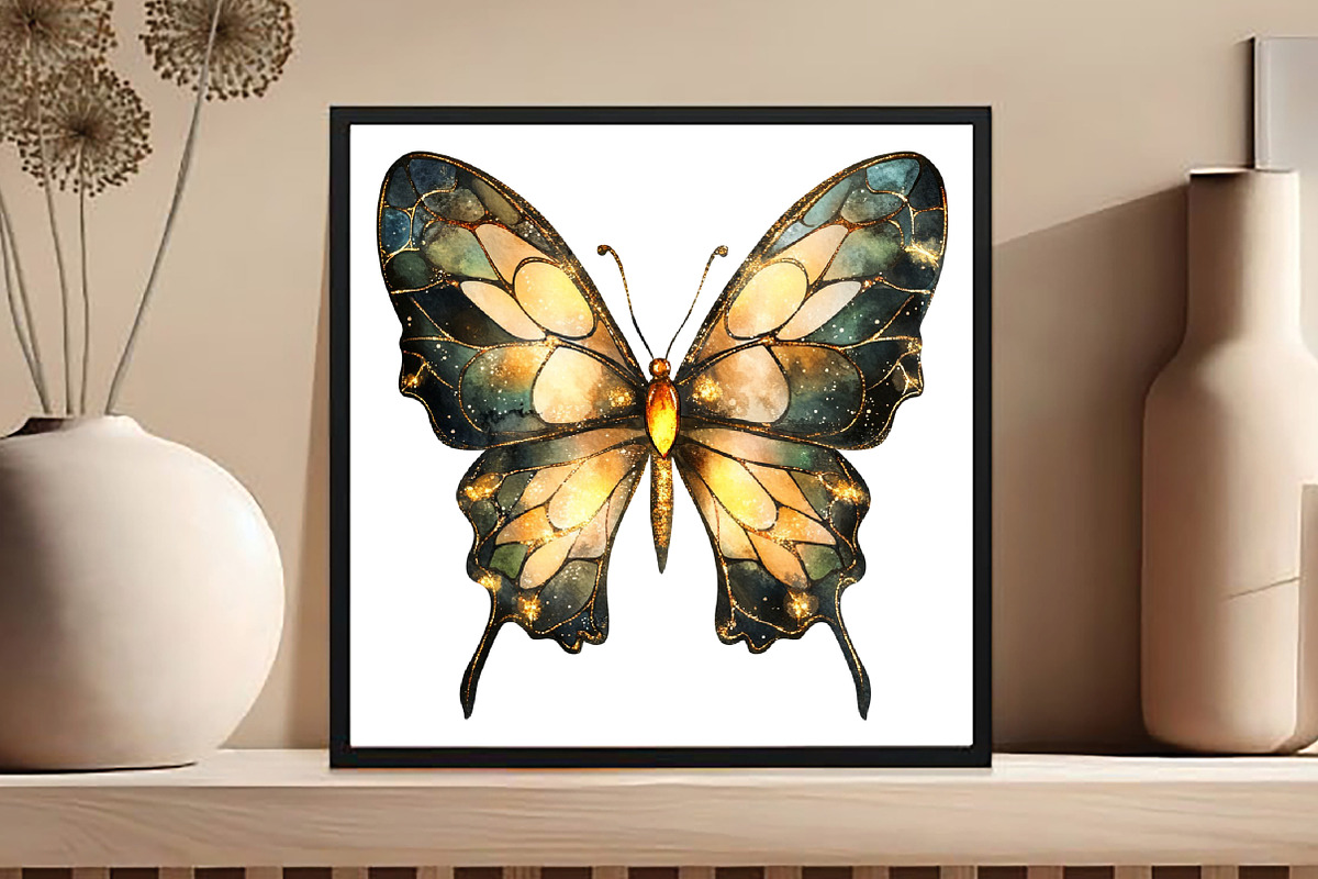Stained Glass Butterfly Clipart, an Illustration by DreamCafeArt (Photo 4 of 5)