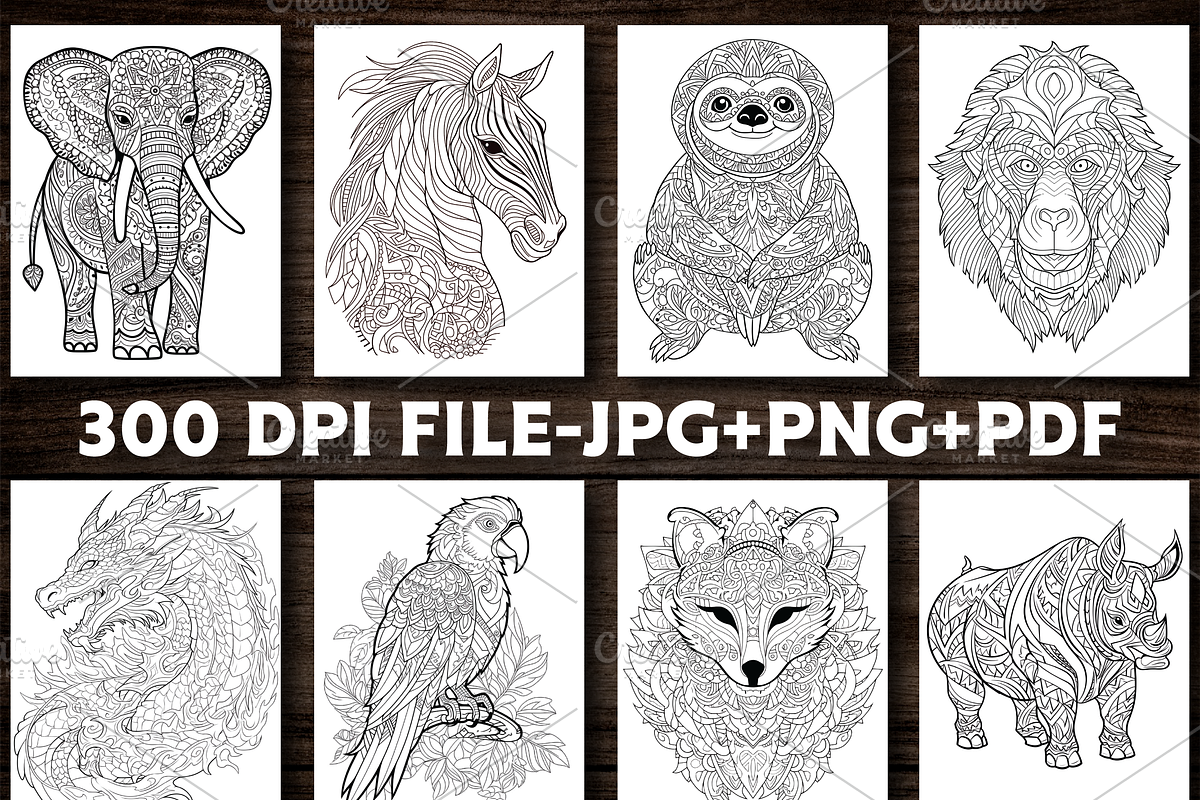 500 Animal Mandala Coloring Pages, an Animal Illustration by Design Station (Photo 4 of 5)