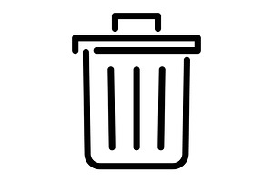 Trashcan icon, an Icon by Sumberpangan