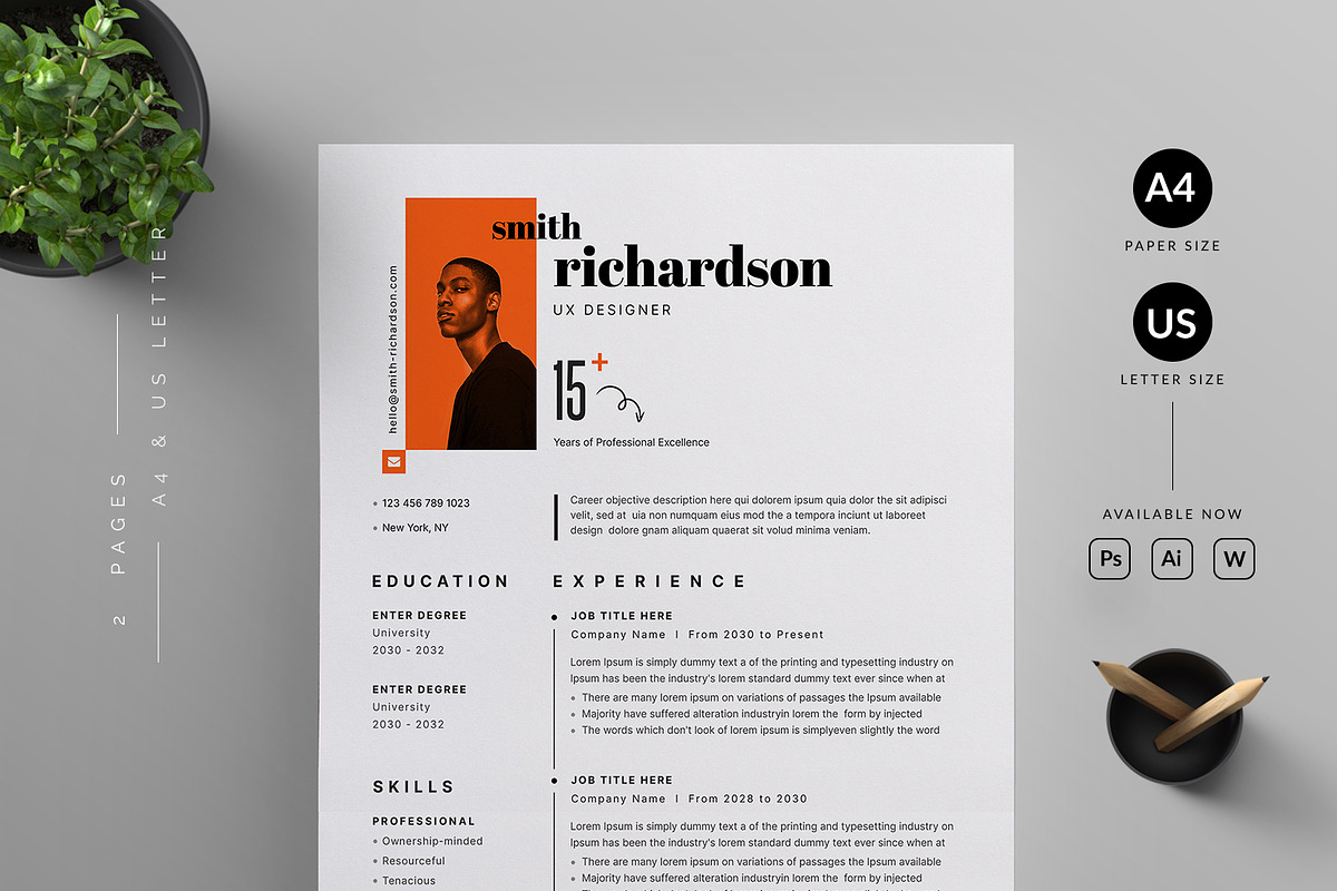 Resume/CV, a Resume Template by Reuix Studio (Photo 1 of 5)