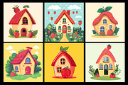 Strawberry House Coloring Book, an Object Illustration by protabsorkar11 (Thumbnail 6 of 7)