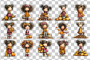 Autumn Girl Pumpkin PNG Clipart, a Person Illustration by Nicolle's Colorful Art (Thumbnail 3 of 5)