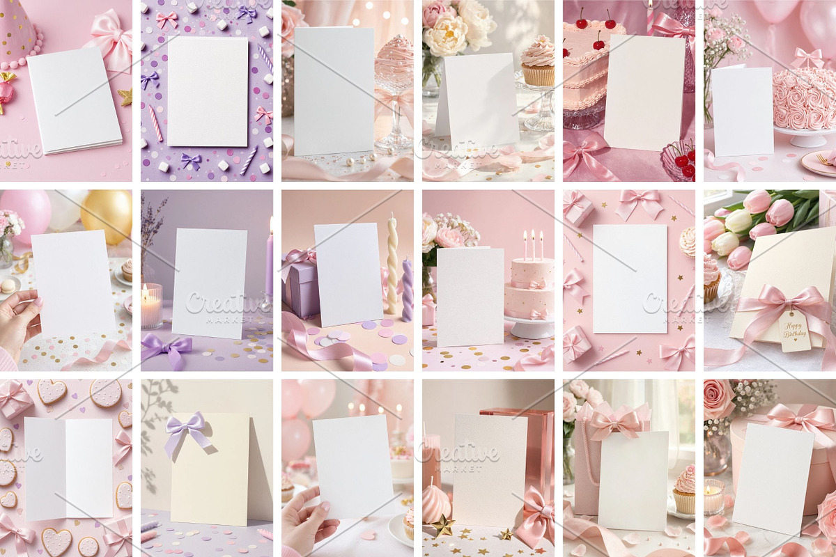 Girl Birthday Card Mockup, a Background Photo by Selenique Studio (Photo 9 of 9)