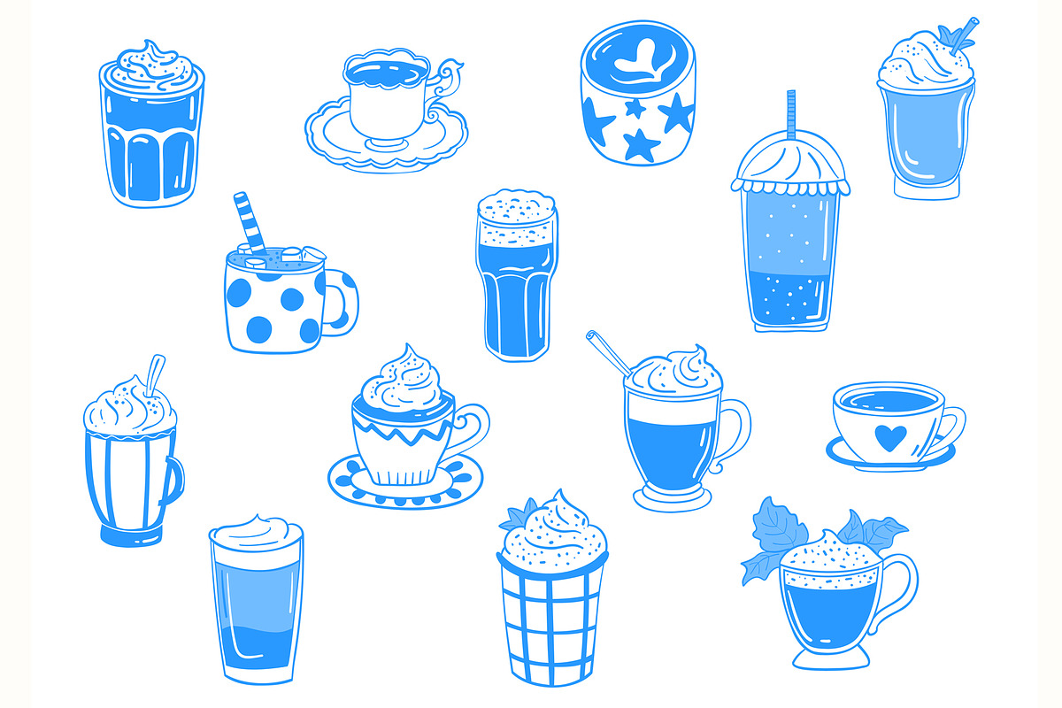 Cofee Drinks line art, a Food Illustration by Carpet Tapete Pretzel (Photo 5 of 8)