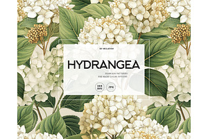 Hydrangea watercolor seamles pattern, a Pattern Graphic by Milatoo