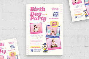 Y2K Birthday Party Flyer Template, a Flyer Template by BrandPacks