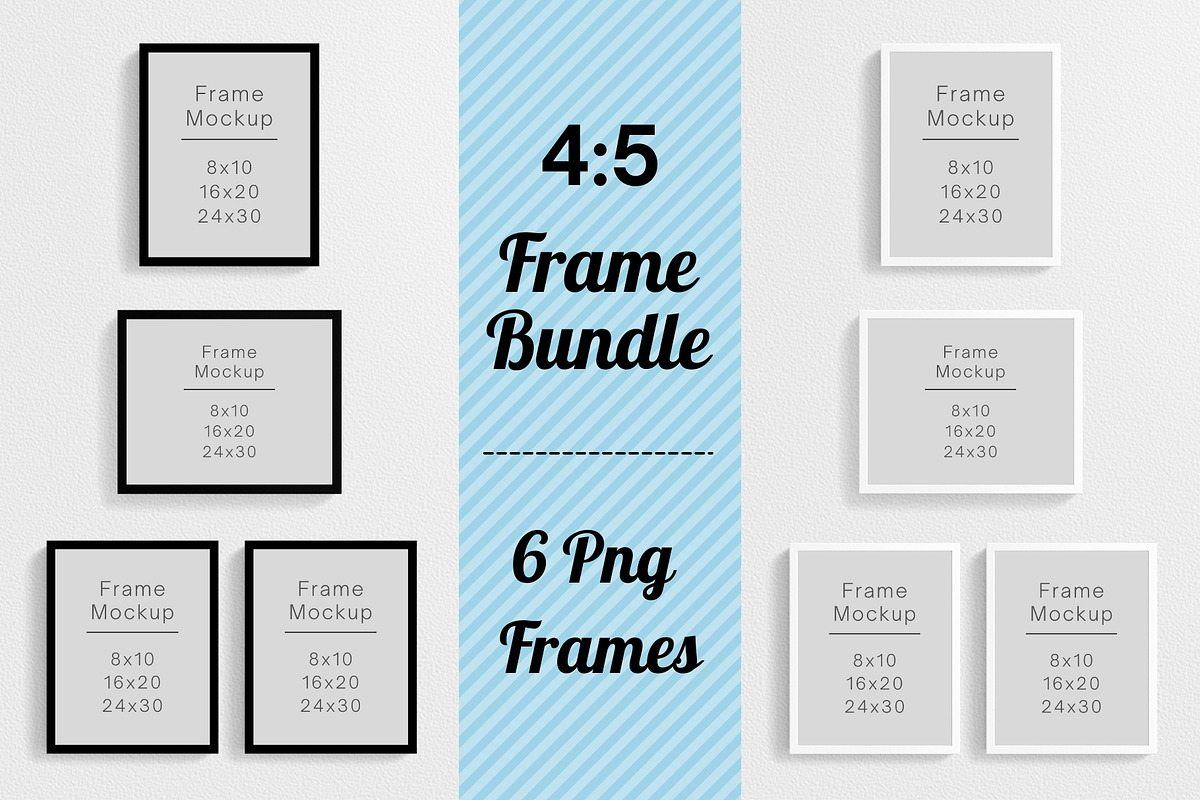 4:5 Ratio Black & White Frame Bundle, an Object Graphic by Loads of Lovely (Photo 1 of 7)
