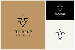 Initial F P Nib Pen Book Writer Logo, a Branding & Logo Template by Enola99d