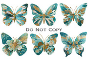 Gold Glitter Butterflies Clipart, an Illustration by Craft Nest (Thumbnail 5 of 7)
