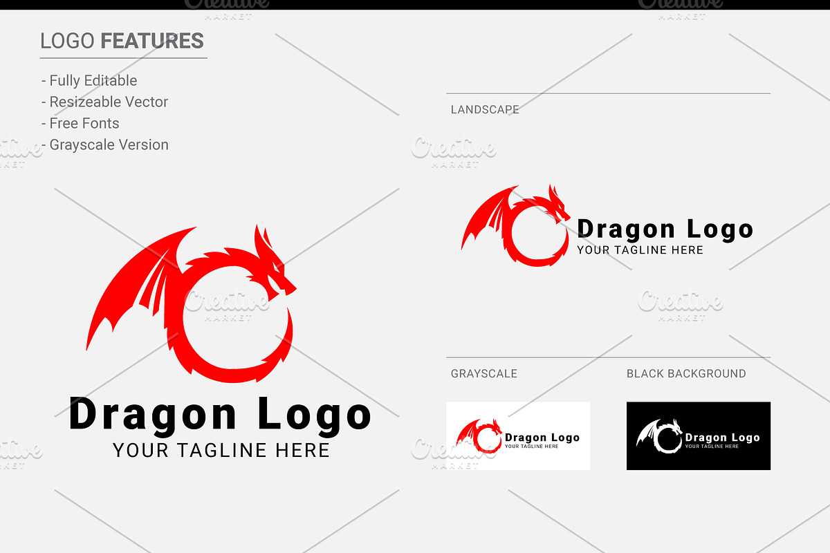 Dragon Logo, a Branding & Logo Template by Ben Naveed