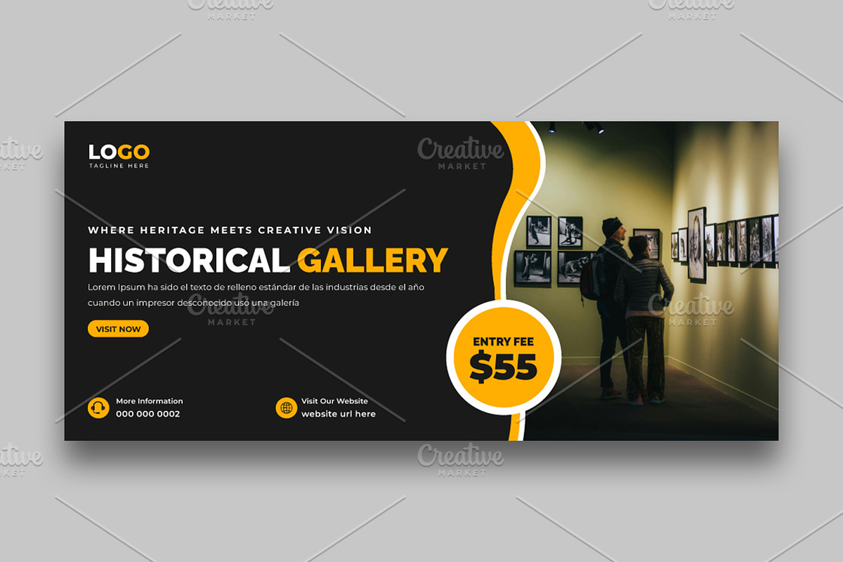 Art gallery Facebook Cover Banner, a Social Media Template by Designgrove (Photo 3 of 3)