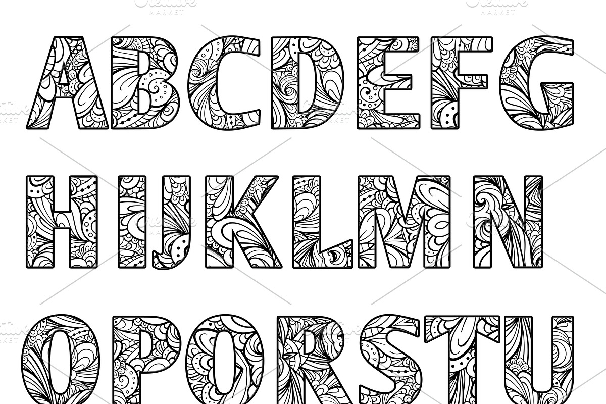Coloring Letters of Alphabet A2UC, an Object Graphic by Artistic Letters (Photo 2 of 2)