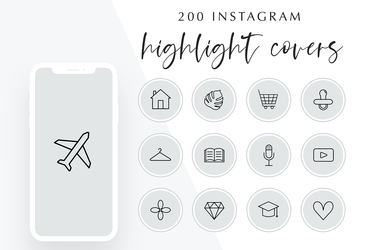 Gray Instagram Story Highlight Icons, a Social Media Template by Blog&Glow (Photo 1 of 4)