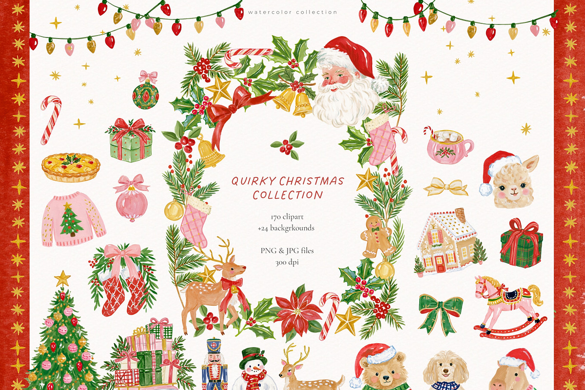 Quirky Christmas Collection, a Seasonal Illustration by PeDe Designs (Photo 1 of 10)