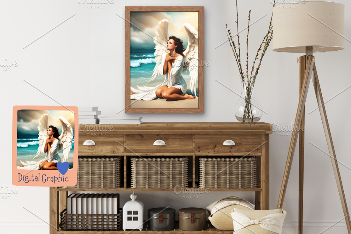 Custom art, Guardian Angel, a Stationery Template by Boho Pixel Dust (Photo 2 of 4)