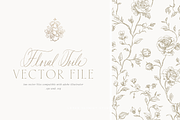 Floral Toile Pattern Vector Art, an Object Illustration by Loren Schmidt Studio (Thumbnail 1 of 3)