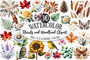 Florals and Woodland Clipart, an Illustration by Designking (Thumbnail 1 of 5)