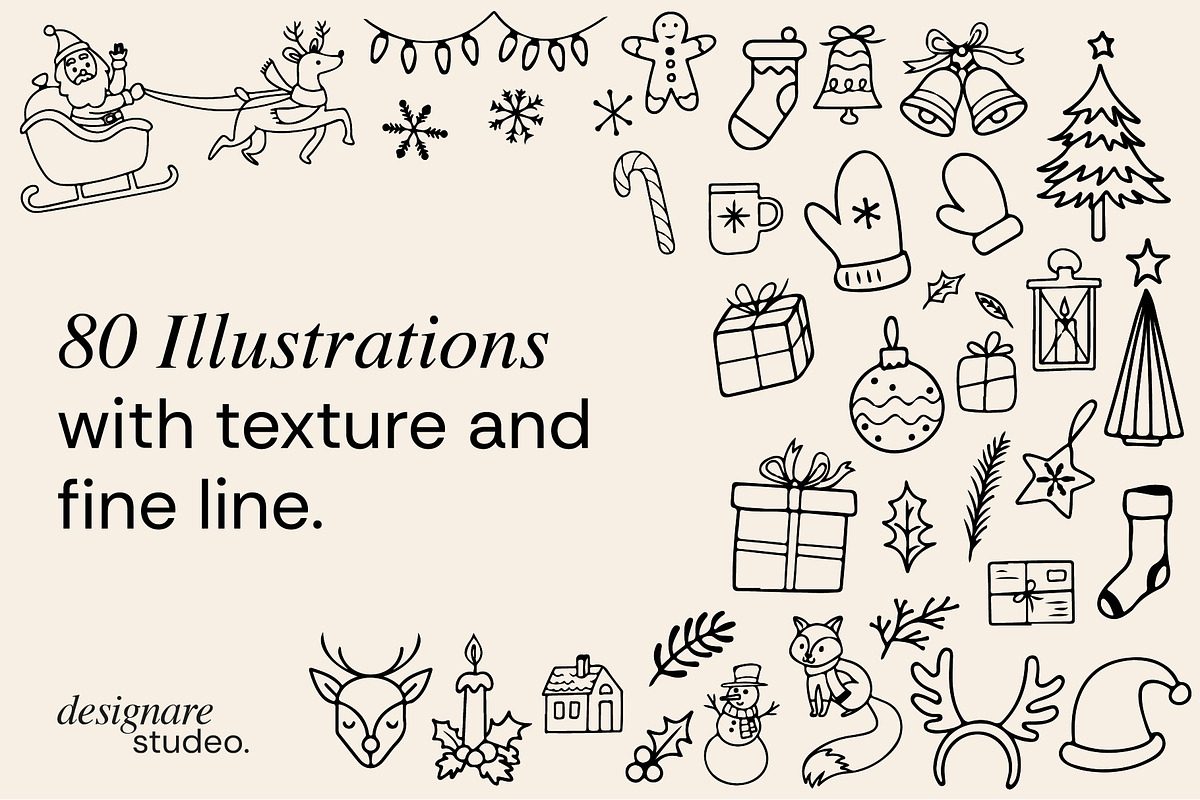 Merry Chrismas Illustrations, a Decorative Illustration by ginni illustrations (Photo 2 of 6)