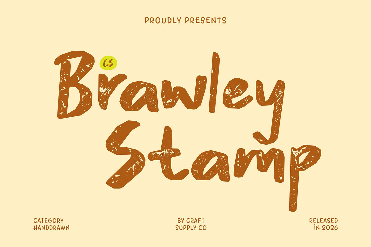 CS Brawley Stamp, a Sans Serif Font by Craft Supply Co. (Photo 1 of 8)