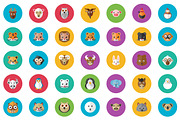 50 Animal Flat Icon Set, an Icon by VectorCam (Thumbnail 1 of 5)