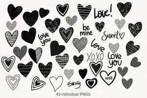 45 Procreate Valentine Heart Stamps