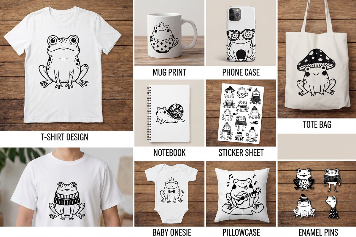 Cute Frog Clipart Bundle SVG, an Animal Illustration by PassionPNGcreation (Photo 2 of 4)