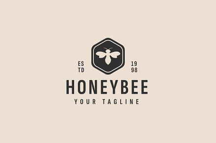 Honey bee logo illustration, a Branding & Logo Template by Dyn Studio