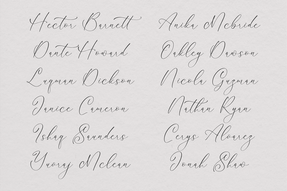 Handesa Mornites Elegant Script, a Script Font by Storytype Studio (Photo 11 of 15)