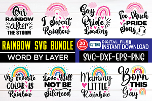 Rainbow Svg Bundle Rainbow With Hear