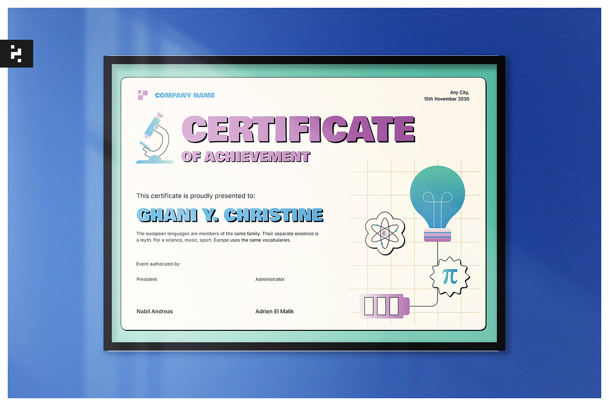 Science & Math Olympiad Certificate, a Print Template by Neermana (Photo 1 of 4)