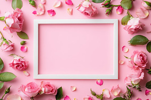 Empty white frame rests in the cente, a Photo by Pavel_design