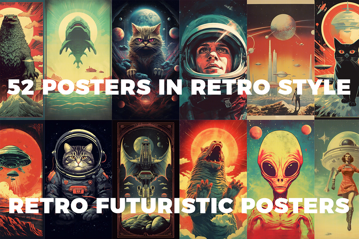 Retro Futuristic Posters, a Decorative Illustration by Fox's Monday (Photo 7 of 7)