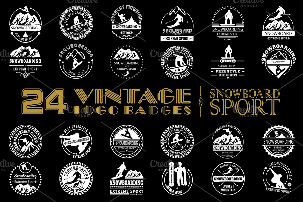 24 VB SNOWBOARD SPORT VOL1, a Branding & Logo Template by on3stepThemes